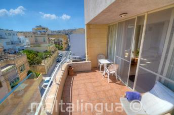 Balcony der Unterkunft der Englisch Sprachschule in Malta, St. Julians