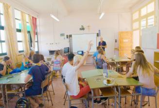Klassenzimmer im Sommercampus