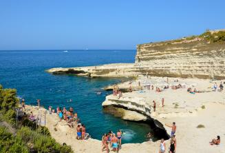 Sicht auf St Peters Pool, Malta